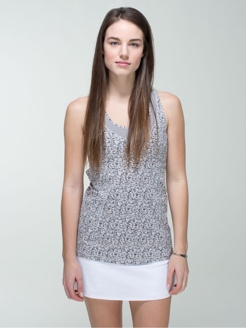 Lululemon Tone It Tank Petite Fleur Silver Spoon Ambient Grey Size 6